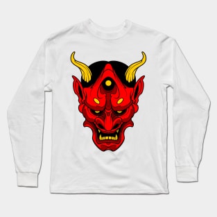 red oni mask Long Sleeve T-Shirt